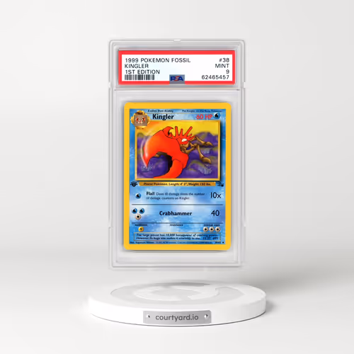 1999 Pokémon Fossil #38 Kingler - 1st Edition (PSA 9 MINT)