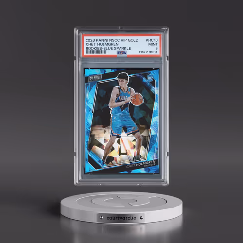 2023 Panini National VIP Gold Rookies #RC10 Chet Holmgren - Blue Sparkle (PSA 9 MINT)