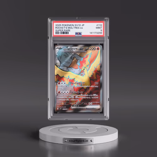 2025 Pokémon SV10-Glory of Team Rocket #112 Team Rocket's Moltres EX - Holo Super Rare (PSA 9 MINT)