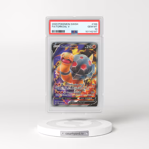 2020 Pokémon Sword & Shield #188 Torkoal V - Holo Full Art (PSA 10 GEM MINT)