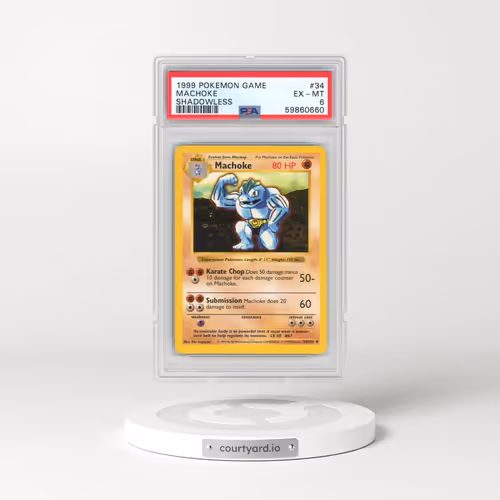 1999 Pokémon Game #34 Machoke - Shadowless (PSA 6 EX-MT)