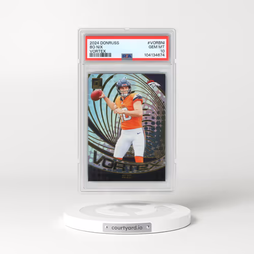 2024 Panini Donruss Vortex #VORBNI Bo Nix (PSA 10 GEM MINT)