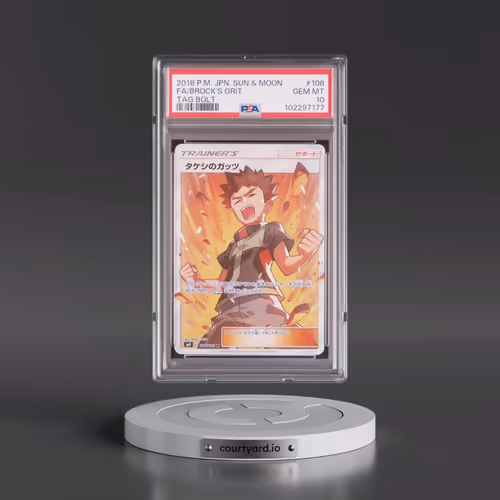2018 Pokémon Sun & Moon Tag Bolt #108 Brock's Grit - Full Art (PSA 10 GEM MINT)
