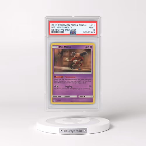 2019 Pokémon Sun & Moon Detective Pikachu #11 Mr. Mime - Holo (PSA 9 MINT)