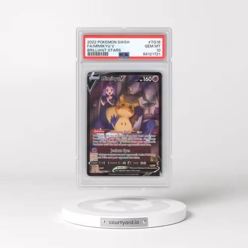 2022 Pokémon Sword & Shield Brilliant Stars #TG16 Mimikyu V - Holo Full Art (PSA 10 GEM MINT)