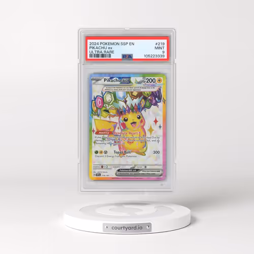 2024 Pokémon Ssp EN-Surging Sparks #219 Pikachu EX - Holo Ultra Rare (PSA 9 MINT)