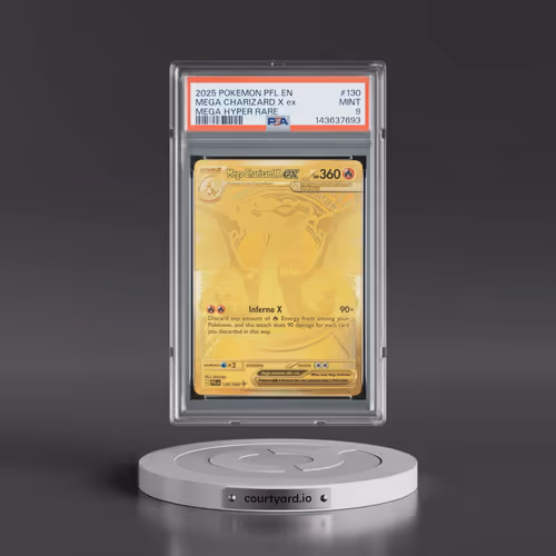 2025 Pokémon Pfl EN-Phantasmal Flames #130 Mega Charizard X EX - Holo Mega Hyper Rare (PSA 9 MINT)