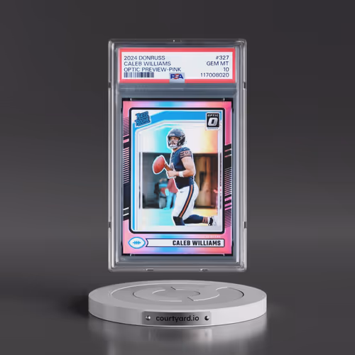 2024 Panini Donruss #327 Caleb Williams - Optic Preview-Pink (PSA 10 GEM MINT)