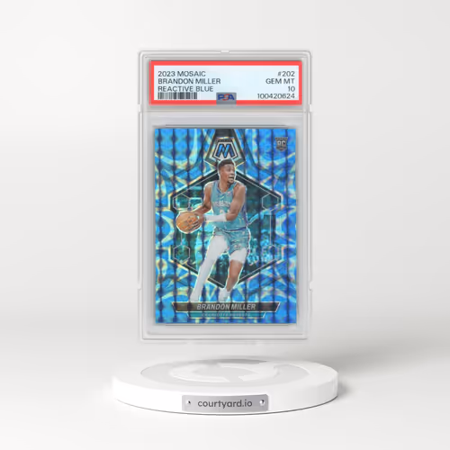2023 Panini Mosaic #202 Brandon Miller - Reactive Blue (PSA 10 GEM MINT)