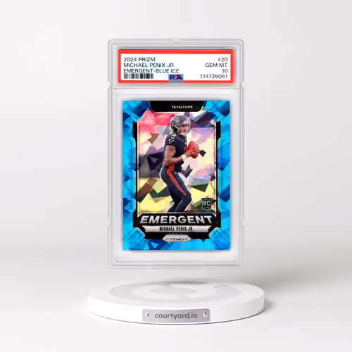 2024 Panini Prizm Emergent #20 Michael Penix Jr. - Blue Ice (PSA 10 GEM MINT)