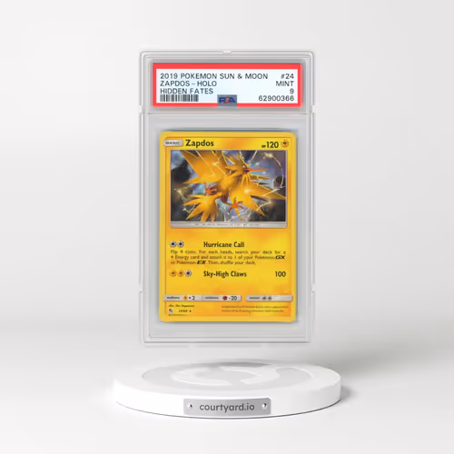 2019 Pokémon Sun & Moon Hidden Fates #24 Zapdos - Holo (PSA 9 MINT)