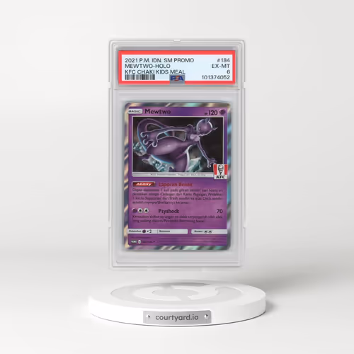 2021 Pokémon SM Promo #184 Mewtwo - Holo Kfc Chaki Kids Meal (PSA 6 EX-MT)