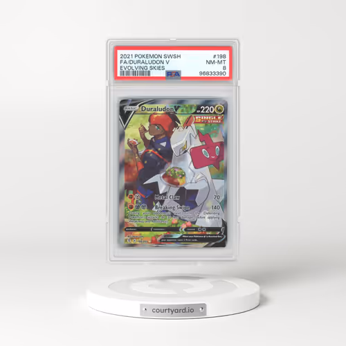 2021 Pokémon Sword & Shield Evolving Skies #198 Duraludon V - Holo Full Art (PSA 8 NM-MT)