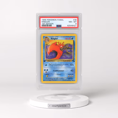 1999 Pokémon Fossil #38 Kingler - 1st Edition (PSA 8 NM-MT)