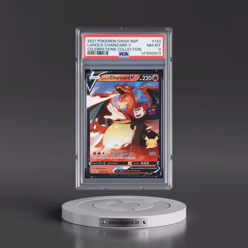 2021 Pokémon Swsh Black Star Promo #133 Lance's Charizard V - Holo Celebrations Collection (PSA 8 NM