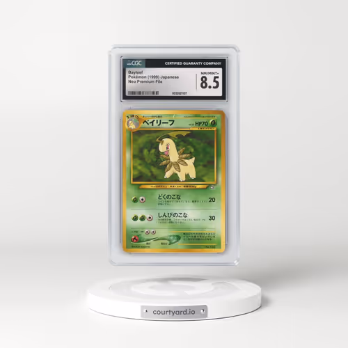 1999 Neo Premium File #153 Bayleef - No Rarity (CGC 8.5 NM-MT+)