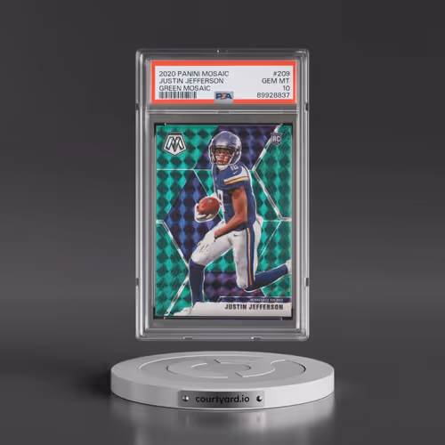 2020 Panini Mosaic #209 Justin Jefferson - Green Mosaic (PSA 10 GEM MINT)