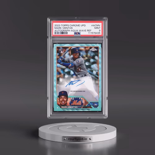 2023 Topps Chrome Update Autograph #ACMV Mark Vientos - Aqua Wave Refractor (PSA 9 MINT)