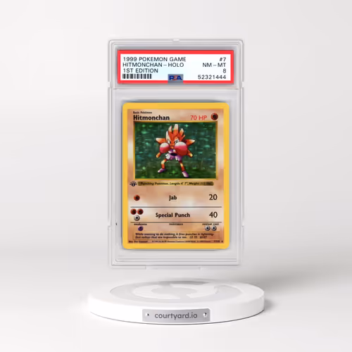 1999 Pokémon Game #7 Hitmonchan - 1st Edition Holo (PSA 8 NM-MT)