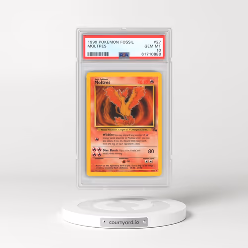 1999 Pokémon Fossil #27 Moltres (PSA 10 GEM MINT)