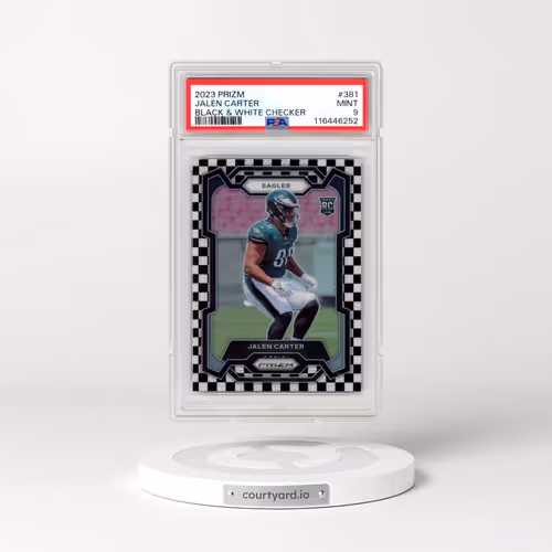 2023 Panini Prizm #381 Jalen Carter - Black & White Checker (PSA 9 MINT)