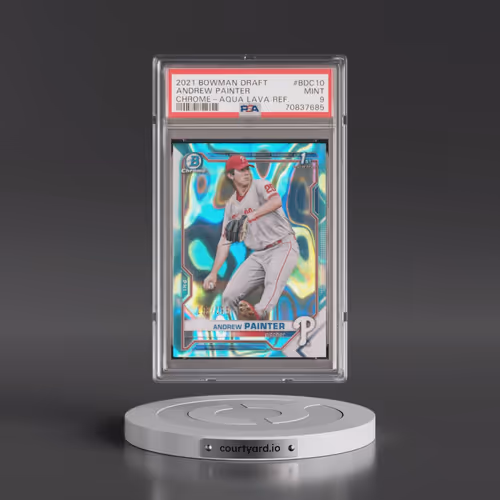 2021 Bowman Draft #BDC10 Andrew Painter - Chrome-Aqua Lava Refractor (PSA 9 MINT)