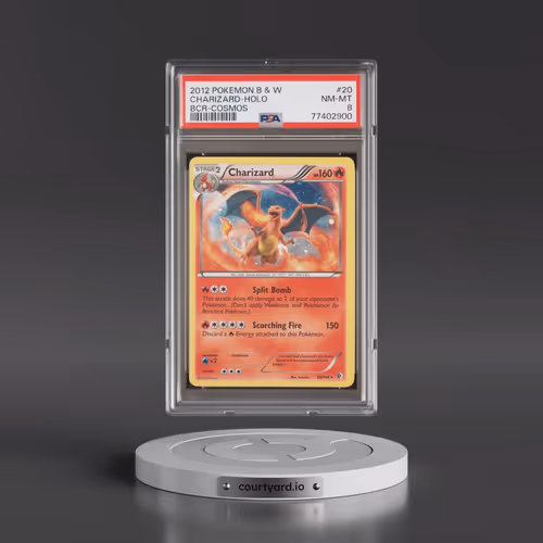 2012 Pokémon Black & White Boundaries Crossed #20 Charizard - Holo Cosmos (PSA 8 NM-MT)