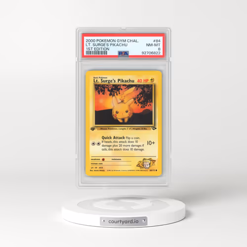 2000 Pokémon Gym Challenge #84 LT. Surge's Pikachu - 1st Edition (PSA 8 NM-MT)