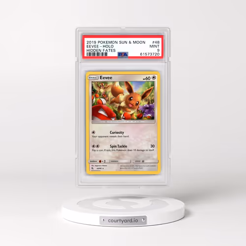 2019 Pokémon Sun & Moon Hidden Fates #48 Eevee - Holo (PSA 9 MINT)