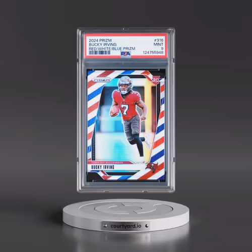 2024 Panini Prizm #316 Bucky Irving - Red/White/Blue Prizm (PSA 9 MINT)