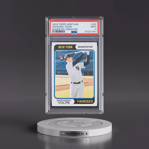 2023 Topps Heritage #282 Anthony Volpe - Rookie SP Variation (PSA 9 MINT)