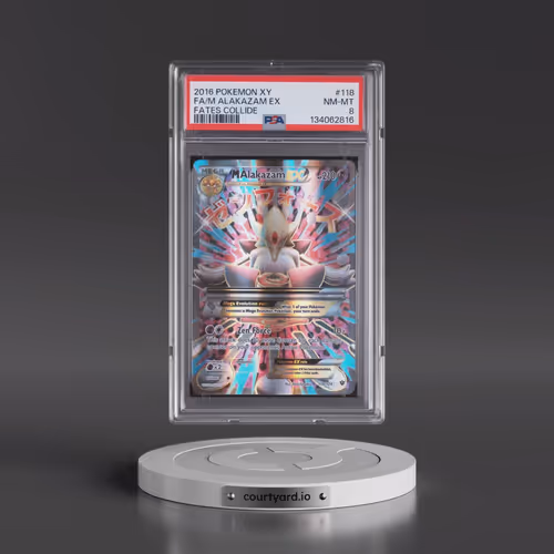2016 Pokémon XY Fates Collide #118 M Alakazam EX - Holo Full Art (PSA 8 NM-MT)
