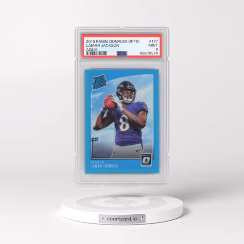 2018 Panini Donruss Optic #167 Lamar Jackson - Aqua (PSA 9 MINT)