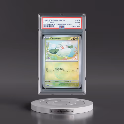2025 Pokémon Pre EN-Prismatic Evolutions #007 Cottonee - Reverse Holo Master Ball (PSA 9 MINT)