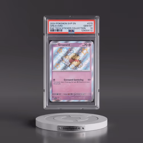 2024 Pokémon Svp EN-SV Black Star Promo #070 Greavard - Paldean Fates Tech Sticker Collection (PSA 1
