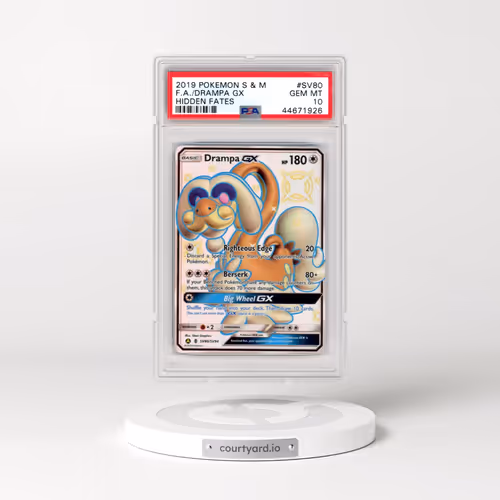 2019 Pokémon Sun & Moon Hidden Fates #SV80 Drampa GX - Holo Full Art (PSA 10 GEM MINT)