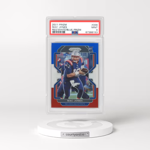 2021 Panini Prizm #336 Mac Jones - Red/White/Blue Prizm (PSA 9 MINT)