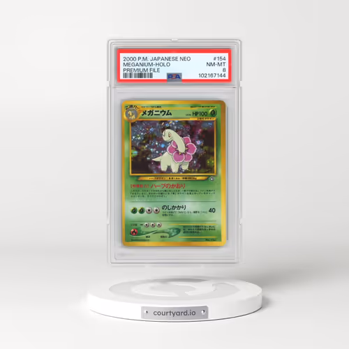 2000 Pokémon Neo #154 Meganium - Holo Premium File (PSA 8 NM-MT)