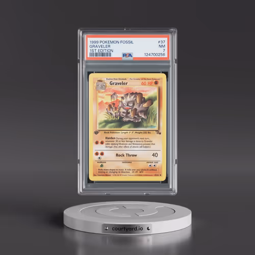 1999 Pokémon Fossil #37 Graveler - 1st Edition (PSA 7 NM)