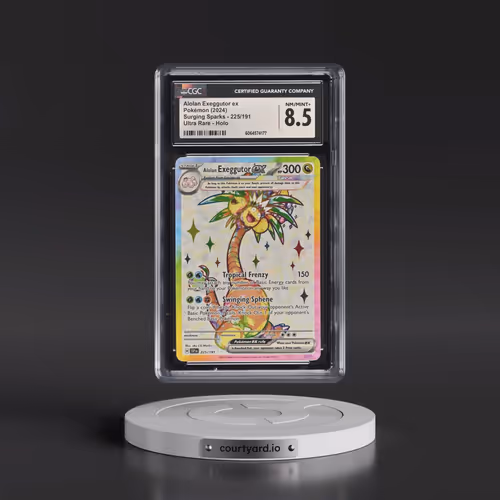 2024 Pokémon Ssp EN-Surging Sparks #225 Alolan Exeggutor EX - Holo Ultra Rare (CGC 8.5 NM-MT+)