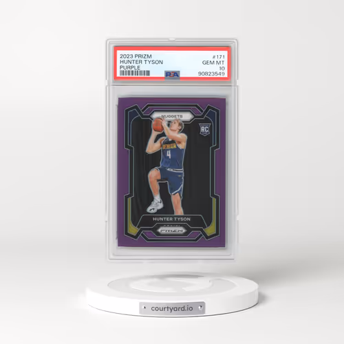 2023 Panini Prizm #171 Hunter Tyson - Purple Prizm (PSA 10 GEM MINT)