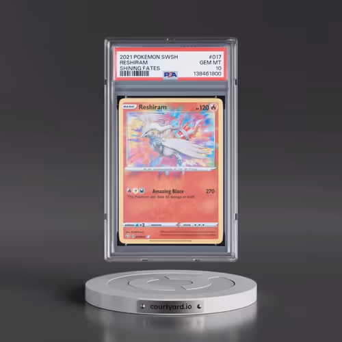2021 Pokémon Sword & Shield Shining Fates #017 Reshiram (PSA 10 GEM MINT)