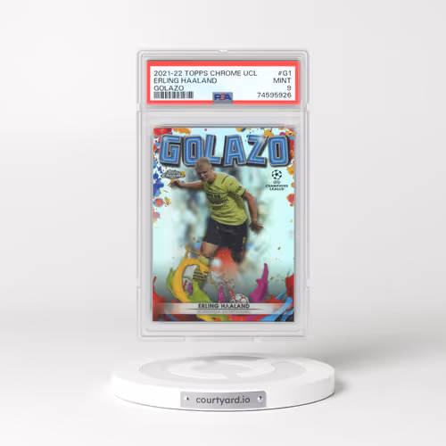 2021 Topps Chrome UEFA Champions League Golazo #G1 Erling Haaland (PSA 9 MINT)