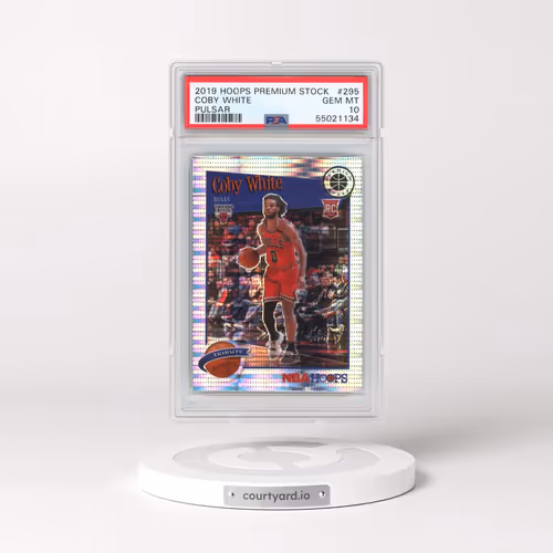 2019 Panini Hoops Premium Stock #295 Coby White - Pulsar (PSA 10 GEM MINT)