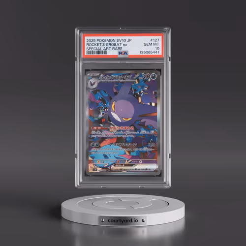 2025 Pokémon SV10-Glory of Team Rocket #127 Team Rocket's Crobat EX - Holo Special Art Rare (PSA 10