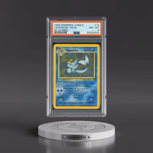 1999 Pokémon Jungle #12 Vaporeon - Holo No Symbol (PSA 8 NM-MT)