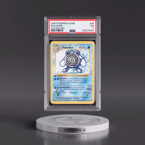 1999 Pokémon Game #38 Poliwhirl - 1st Edition (PSA 7 NM)