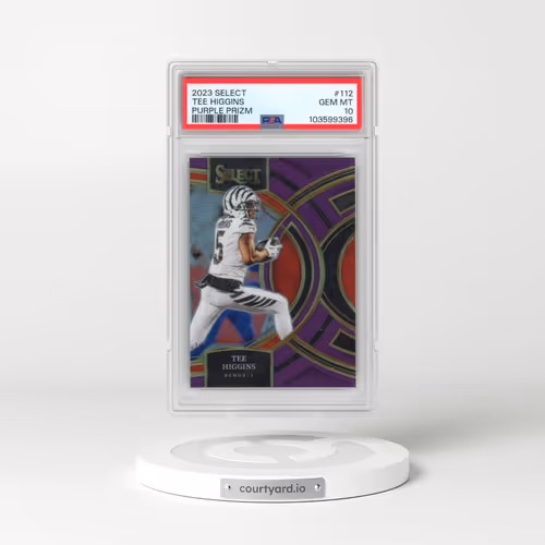 2023 Panini Select #112 Tee Higgins - Purple Prizm (PSA 10 GEM MINT)