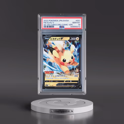 2022 Pokémon Sword & Shield Start Deck 100 Corocoro Comic Version #001 Pikachu V - Holo (PSA 10 GEM