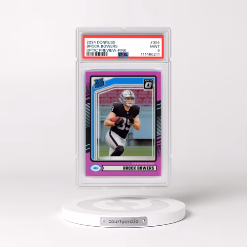 2024 Panini Donruss #394 Brock Bowers - Optic Preview-Pink (PSA 9 MINT)
